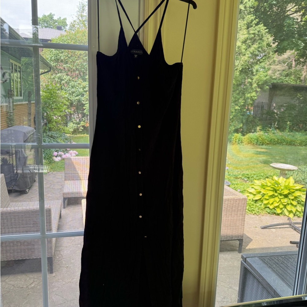 Dynamite Black Button-Down Maxi Dress